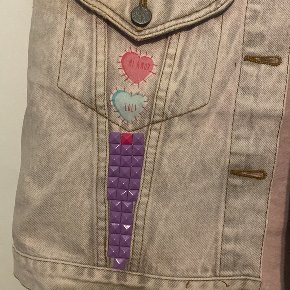 Vintage 80’s Love Denim Vest - Picture 2 of 9